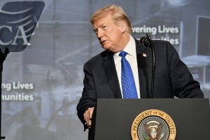 Trump delivers remarks at National Electrical Contractors Convention, in Philadelphia, Pennsylvania